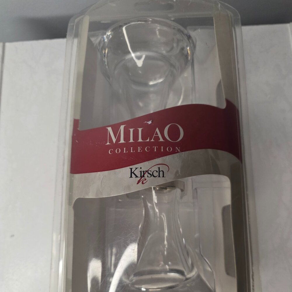 Kirsch Milano Collection Clear Trumpet Hand Blown Glass Curtain Finials NWT